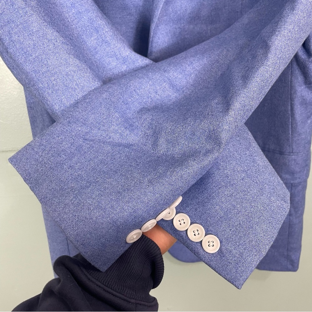 Hickey Freeman Silk‎ Cashmere Blend Blazer Sports Jacket Men 44 Long Light Blue - Picture 8 of 11